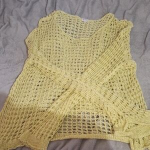 POL yellow sweater/swimsuit Coverup
